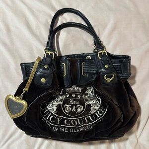 RARE JUICY COUTURE BROWN & BLACK BORN IN THE GLAMOROUS USA BAG